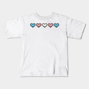 Transgender Pride Hearts with Chrome Frames Kids T-Shirt